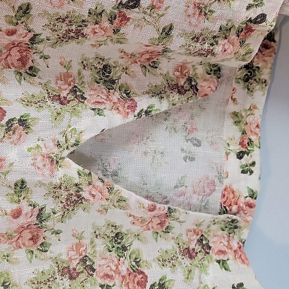 YUVITA floral cottagecore linen top size Large - Picture 5 of 7